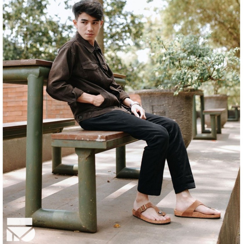 Enzo Brown | Sandal Kulit Asli Casual Simple Pria Cowok Men Sendal Footwear Ori | FORIND x Zapato