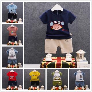 Set 2Pcs Kaos  T Shirt Casual Gambar Tulisan dan Celana  