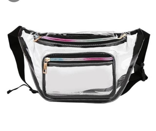 Waist bag transfarant zipper mamboo