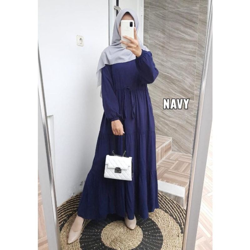 Gamis ity crepe ,Serut Susun Basic/ Gamis Polos Serut/termurah/terlaris