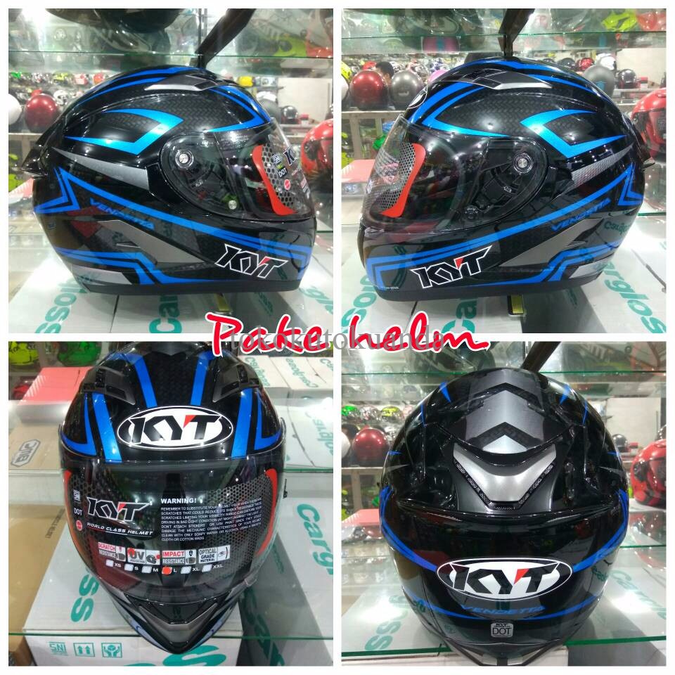 HELM KYT VENDETTA CARBON HELM KYT FULL FACE BLACK BLUE