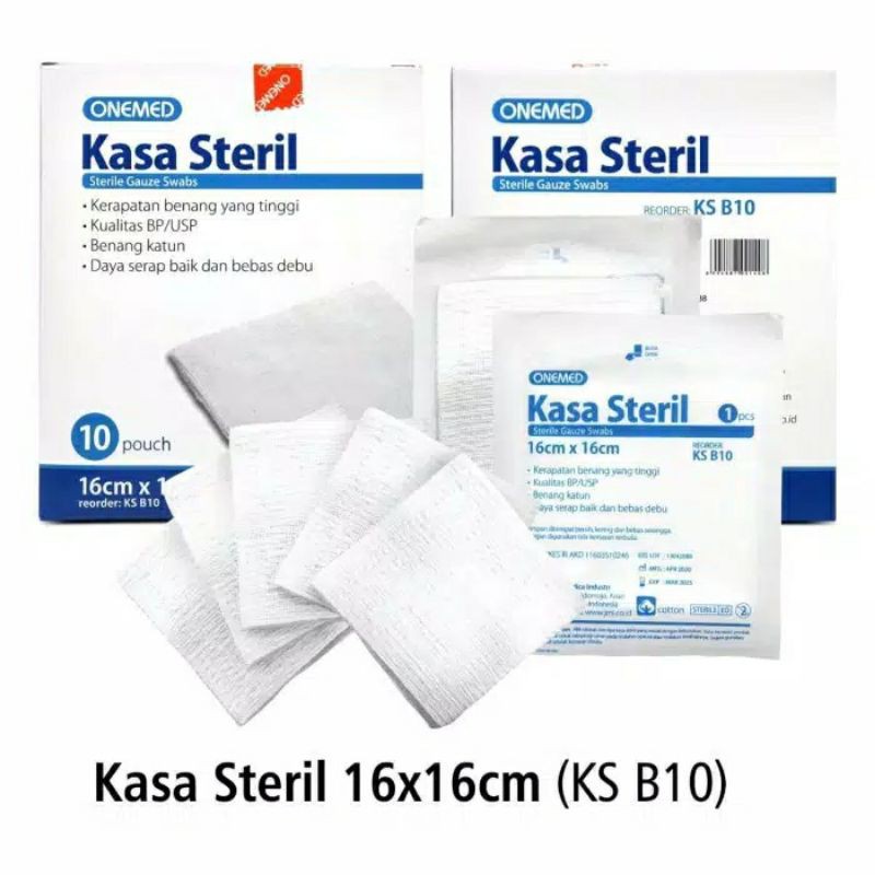 ONEMED KASA STERIL 16X16 KS B10 STERILE GAUZE SWAB