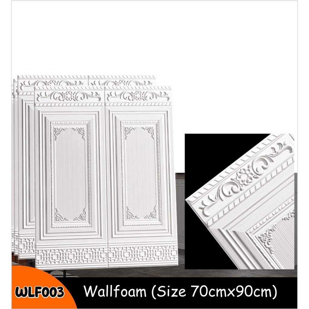 Wallpaper 3D Foam Brickfoam Elegan Maoulding Wallsticker Hiasan Dinding Dekorasi Diy 70Cm X 90Cm