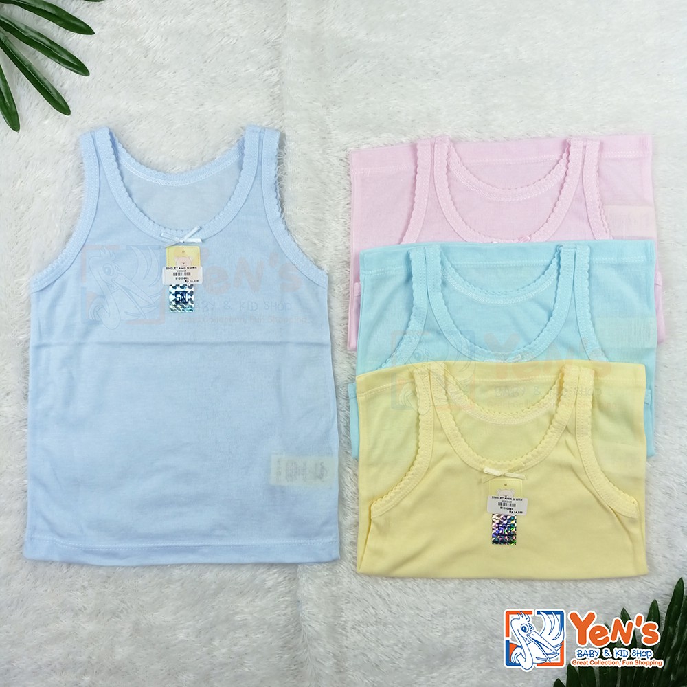 NARY Singlet Warna dengan Pita untuk Bayi dan Anak