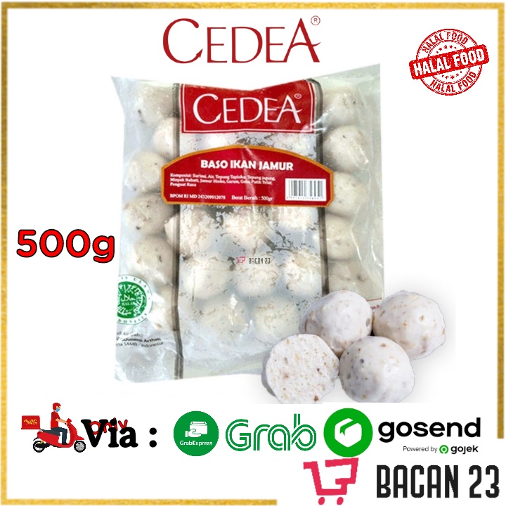 Cedea Baso Ikan Jamur (500gr) / Bakso Ikan Frozen Food / Bacan23 - Bacan 23