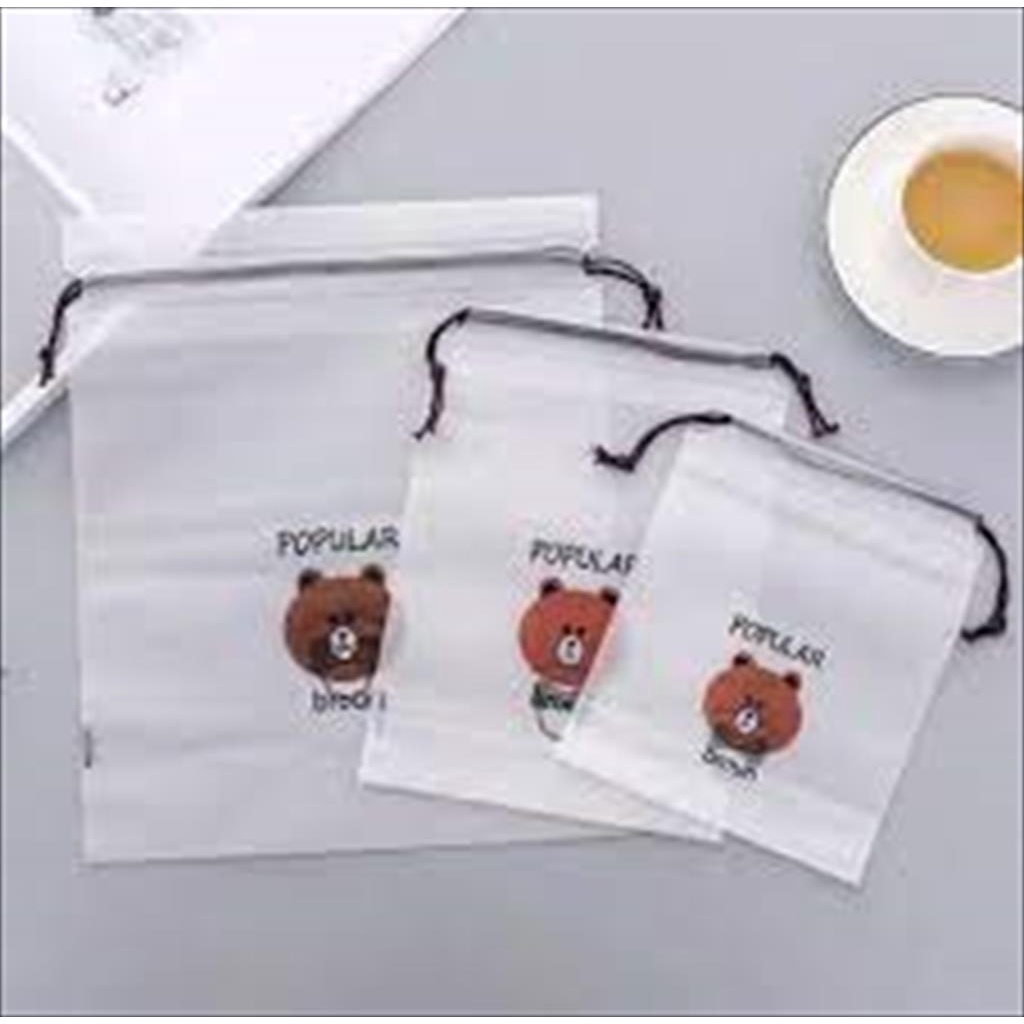 MJS 308- Pouch Transparan Brown Termurah