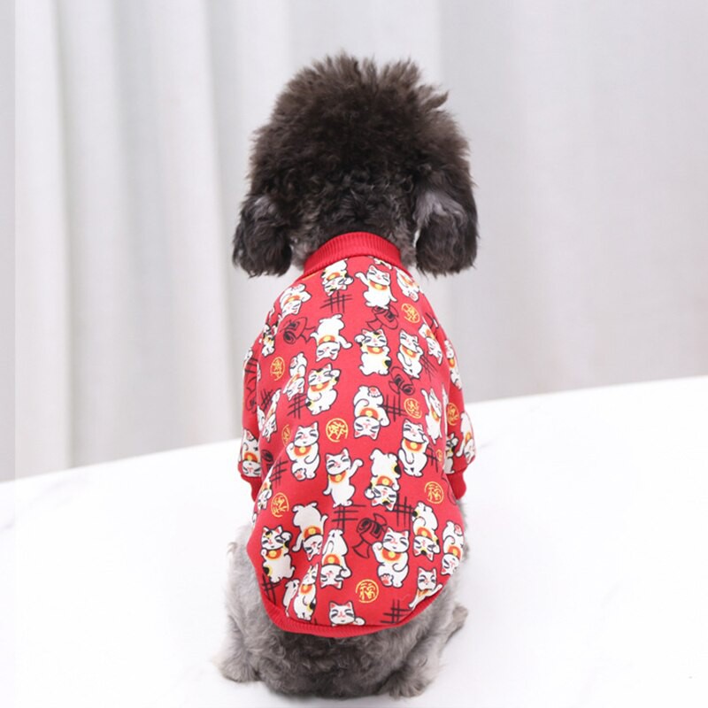 Baju Kucing/ Anjing  Gaya Jepang Lucky Cat