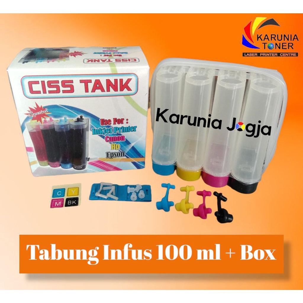 Jual Tabung Infus Modif Ciss 4 Warna 100 Ml Modifikasi Printer Inktank Box Shopee Indonesia 8973