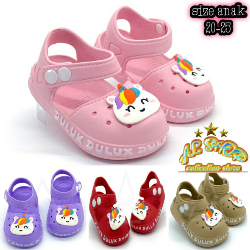 sandal anak unicorn perempuan, sandal dulux 376E uk 20-25