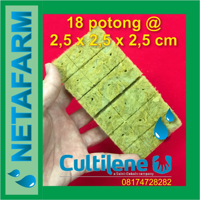 Rockwool Cultilene 2,5x2,5x2,5cm 18 potong SIAP PAKAI