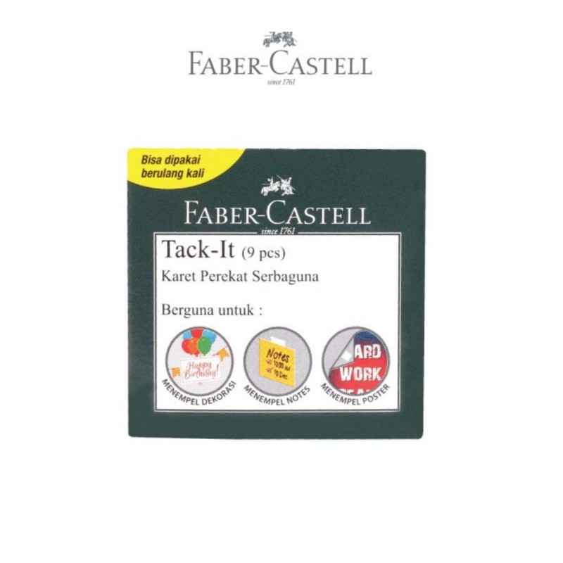 FABER CASTELL TACK IT 9 PC 6 GR / TACK IT 90 PC 50GR - ADHESIVE GLUE / LEM SERBAGUNA WHITE