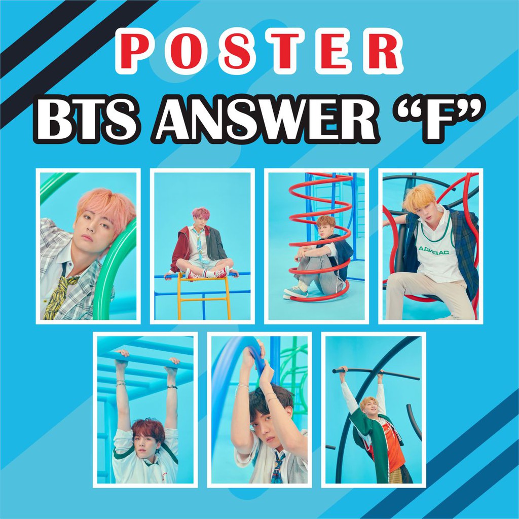 POSTER BTS ANSWER F - Jhope Jimin Jin Jungkook Rapmon Suga Taehyung (SIZE A3+)