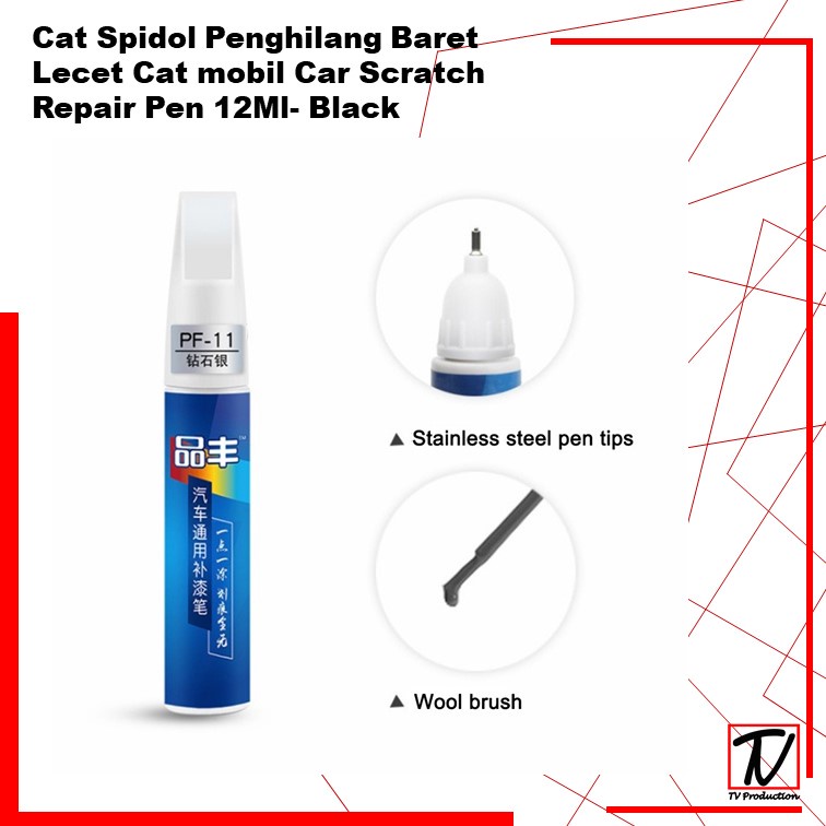 Cat Spidol Penghilang Baret Lecet Cat Mobil Car Scratch Repair Pen 12ml  - Black