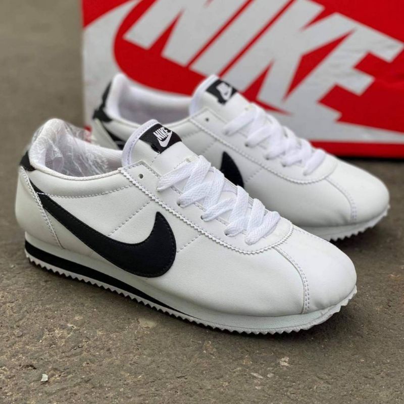 nike cortez womens black and white