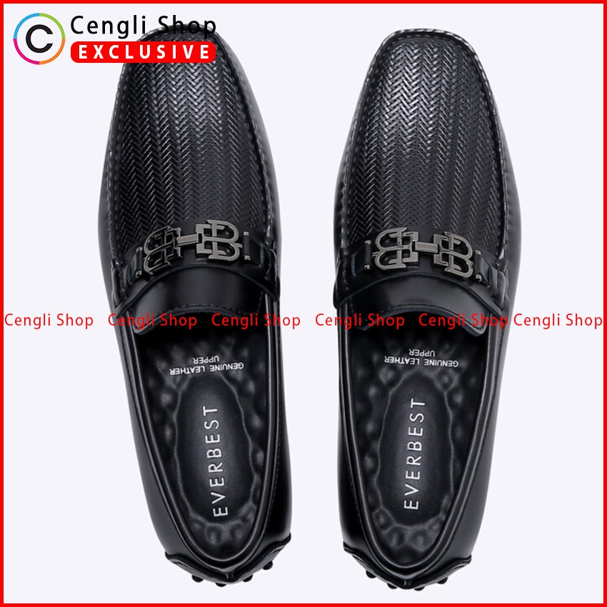 SEPATU LOAFER EVERBEST PRIA ORIGINAL PANSUS KULIT BRANDED HITAM EM00