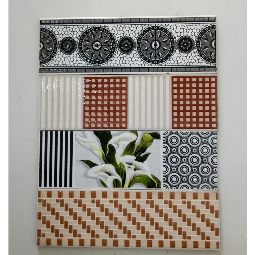 List Keramik 25cm Motif Campur Garis / Lis / Listello