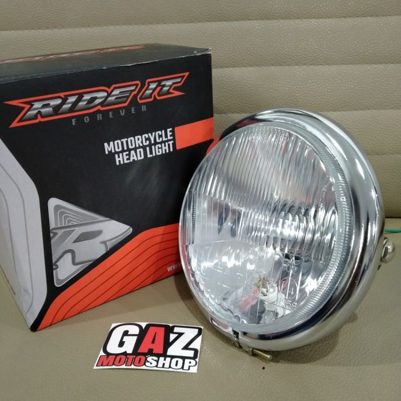 Lampu Depan CB Pesek Autopal LED Headlamp Jute Datar GL Tiger Megapro