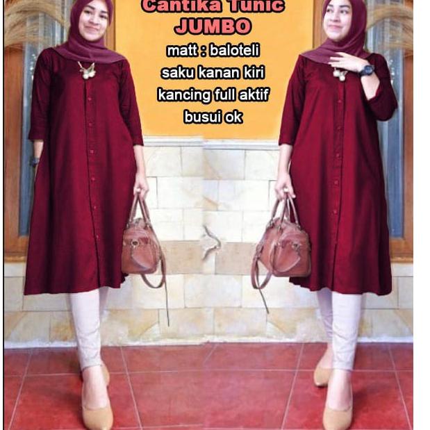 {TOB.20Au22ᴵ} TUNIK CANTIKA JUMBO, L, XL, XXL , 3XL / BAJU MUSLIM WANITA JUMBO/ TUNIK JUMBO / TUNIK