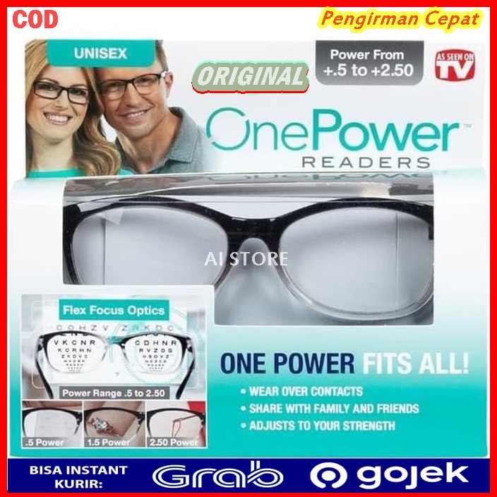 Kacamata Baca Plus Auto Focus Adjusment One Power Reader Untuk Pria Dan Wanita Oiginal