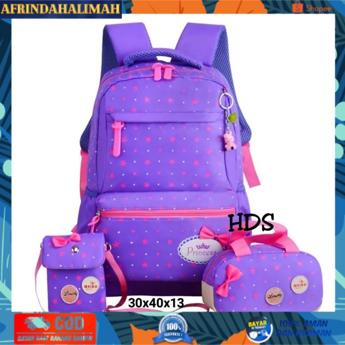 

[TERBARU] tas sekolah ransel backpack fashion set princess