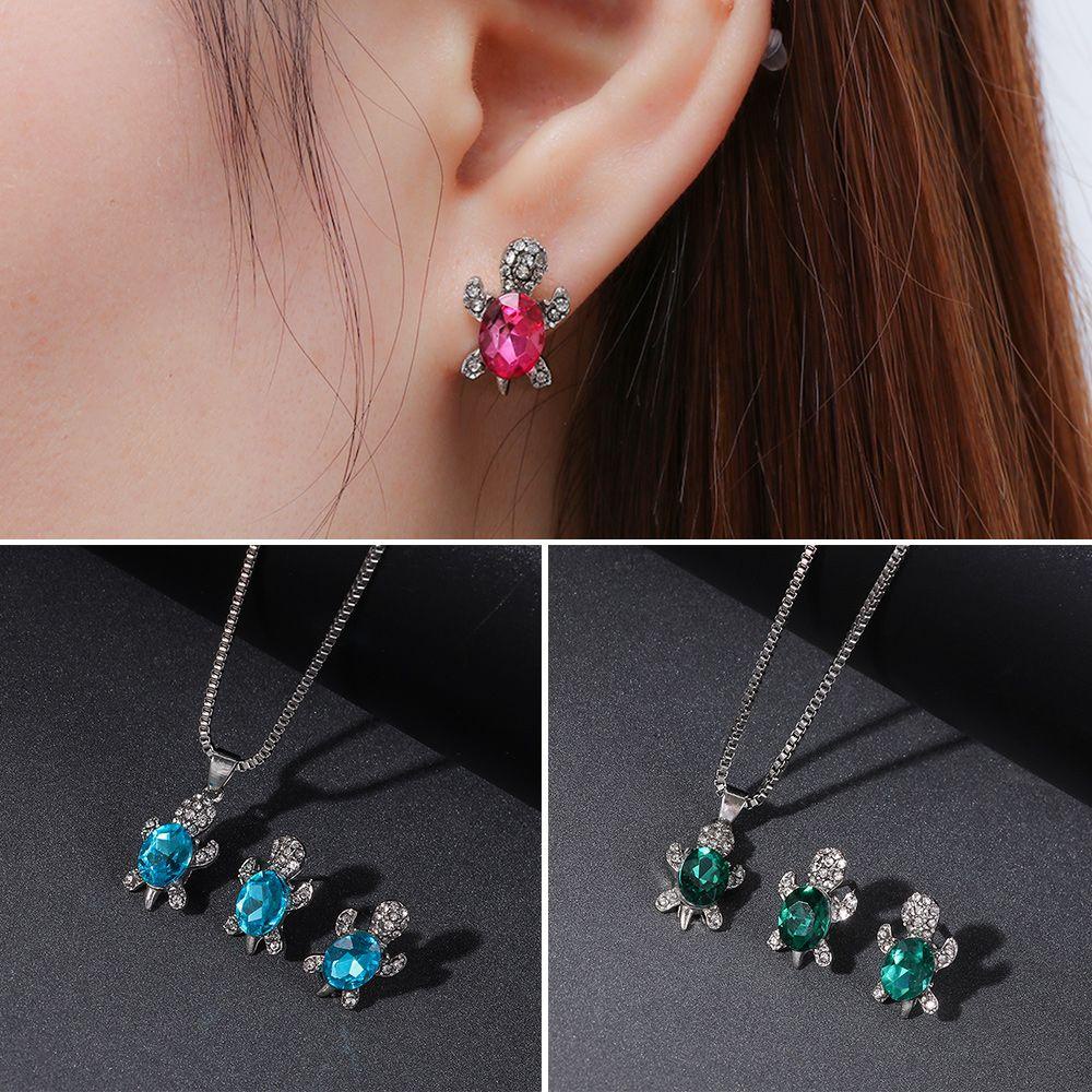 Lily Kalung Anting Set Hadiah Wanita Pesona Fashion Set Perhiasan Alloy