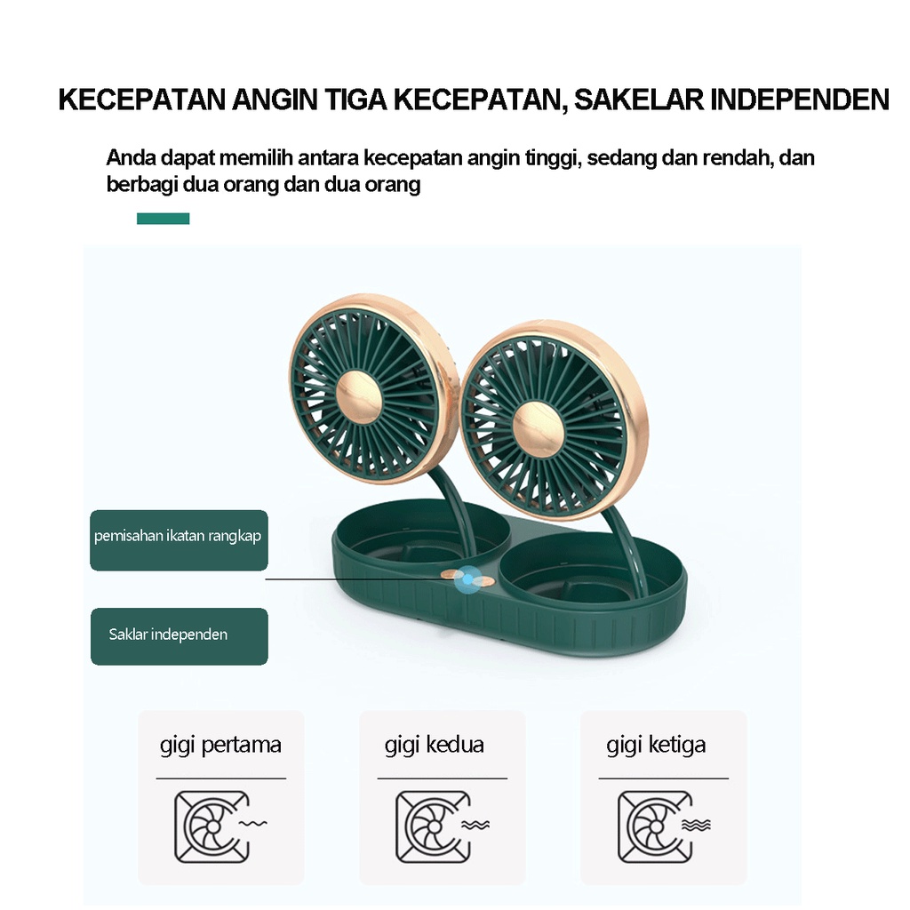 kipas Angin mobil  portable/Double Headed Fan Mobil /USB  Plugcar cooling double fan