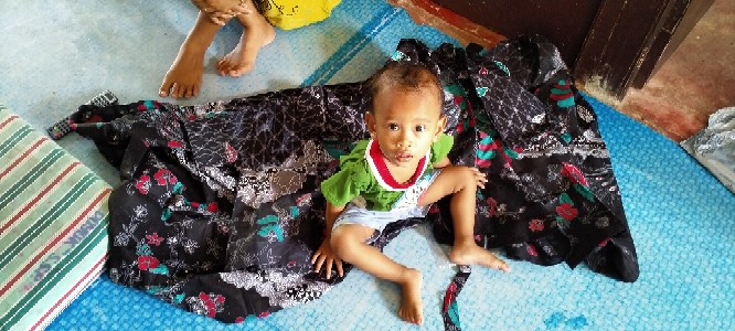 Batik Couple Keluarga Sania Ruffle Ori Ndoro Jowi Dnt Motif Matahari Terbit Abu