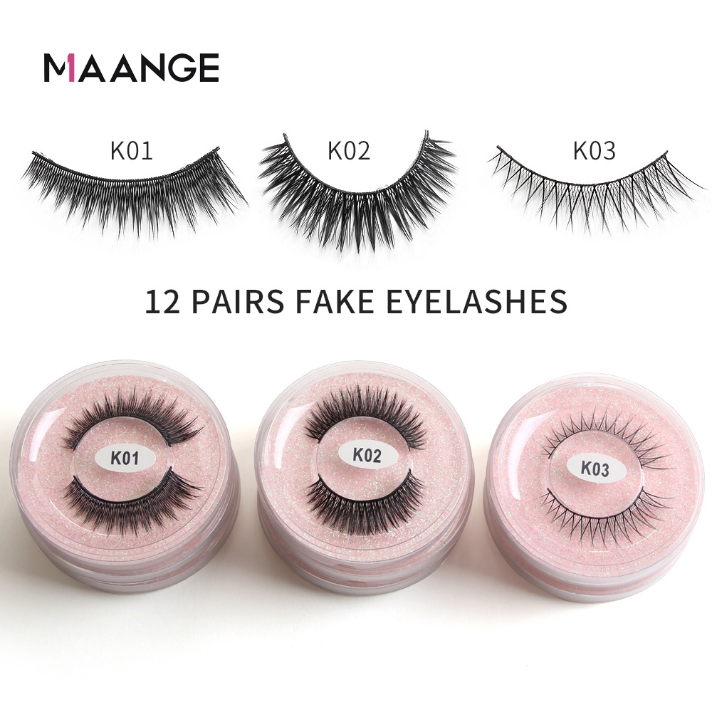 MAANGE Bulu Mata Palsu Natural Bulu Mata 3D Eyelash Untuk Ekstensi Alami 7126