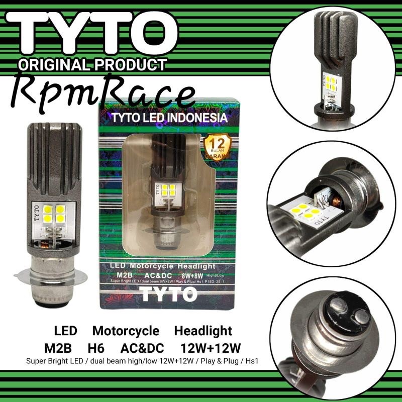 Lampu Led Depan Ayoto Tyto 2 Sisi M2B Cree Original Ac Dc 8 Watt H6  Beat Mio Vario Wave Absolut Mx Dll