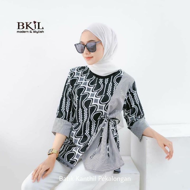 tey-17 Batik wanita ASJ SA HRB026 Kenongo Kemeja Tosca Pendek-PARANG AGENG