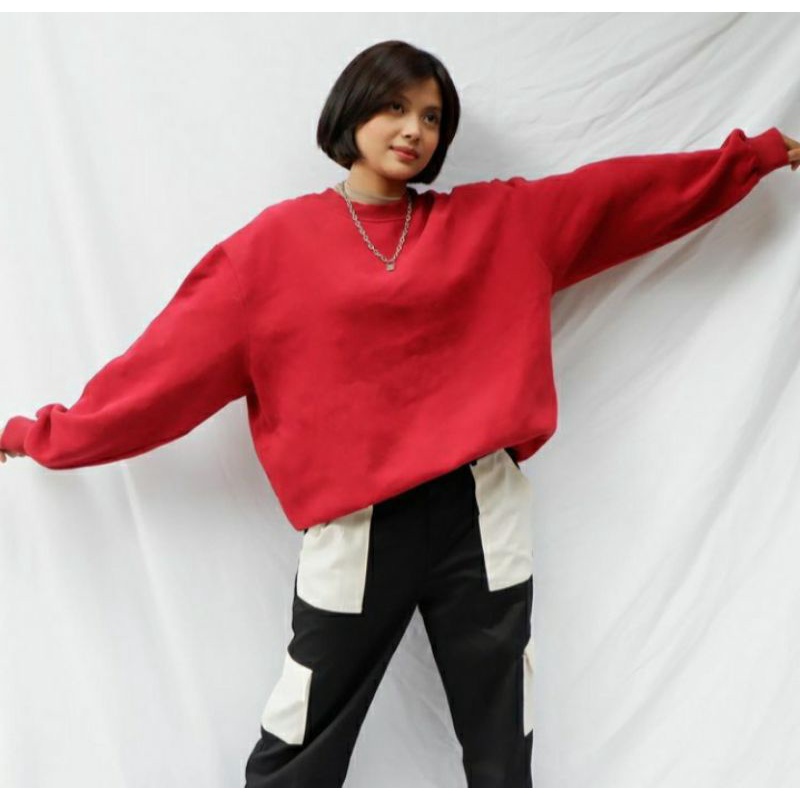 sweater tangan balon warna fuscia terbaru (balon)