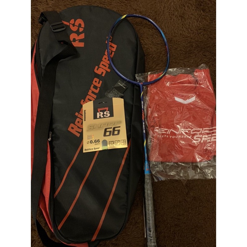 raket RS micron saber 16 NGII+senar+kaos oblong+tas 2resleting