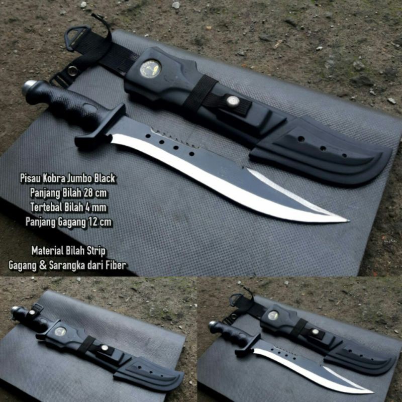 Pisau Belati Cobra Jumbo Hitam | Pisau Survival Berburu