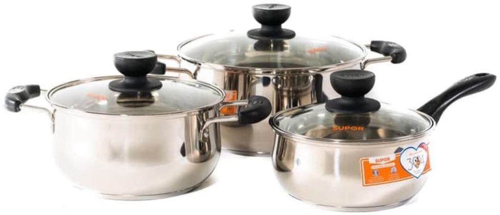 Panci Supor 304 Stainless Steel Stockpot Set - S15st1