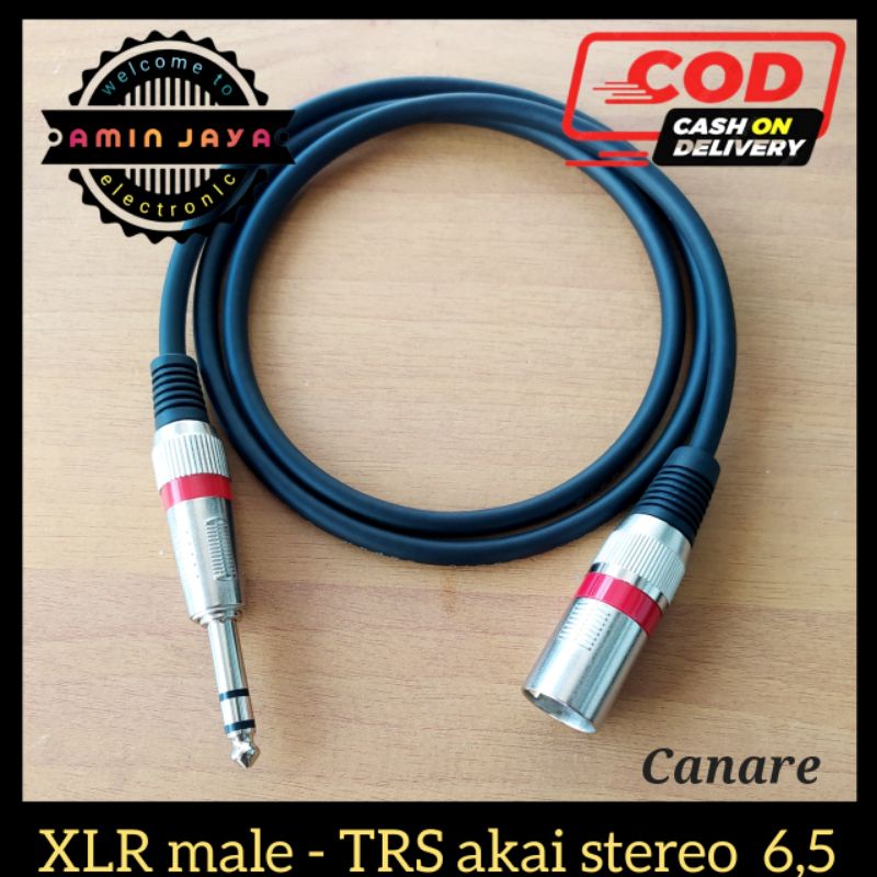 Kabel jack TRS 6,5 akai stereo to XLR canon male 1 sampai 5 meter