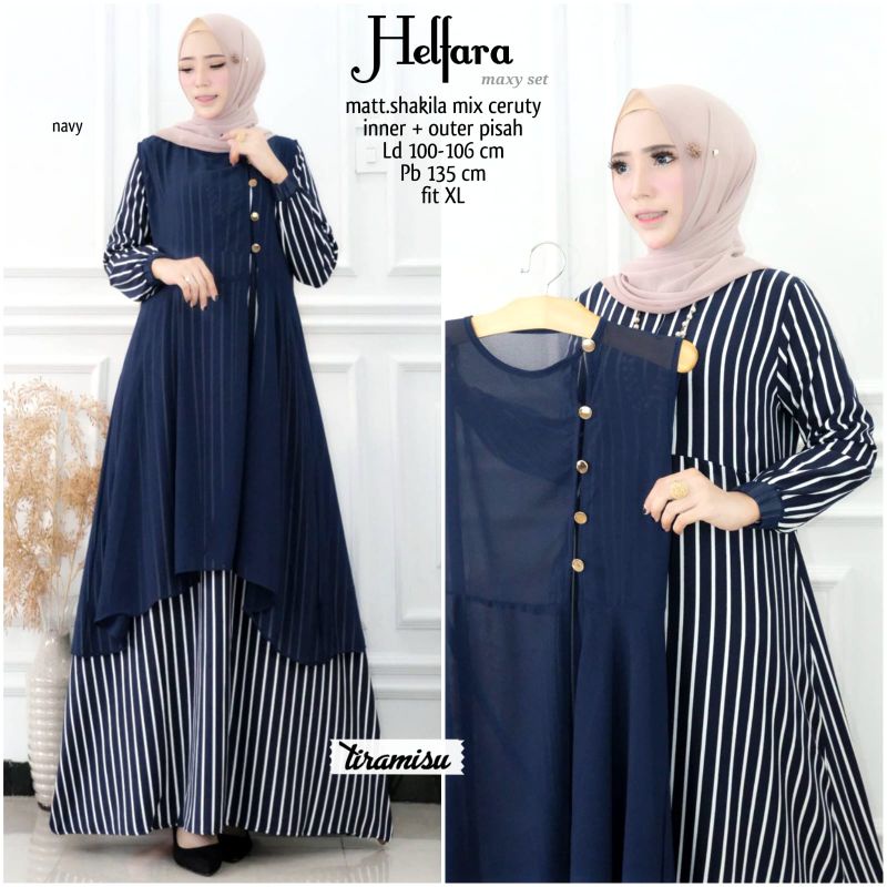 gamis wanita helfara set by tiramisu