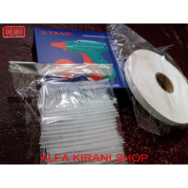 

Paket Tag Gun (+ 1000 arrow pin) & pita laundry 1/2 inch - alat tembak bandrol & penanda cucian baju