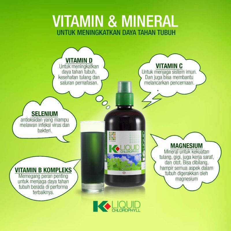 (garansi)K-LIQUID CHLOROPHYLL K-LINK CHLOROPHYLL KLOROFIL CLOROFIL ORIGINAL KLOROFIL KLINK