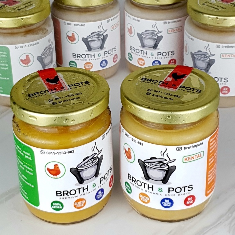 

PAKET 2 JARS MIX ORIGINAL + KENTAL BROTH n POTS Premium Organic Chicken Bone Broth