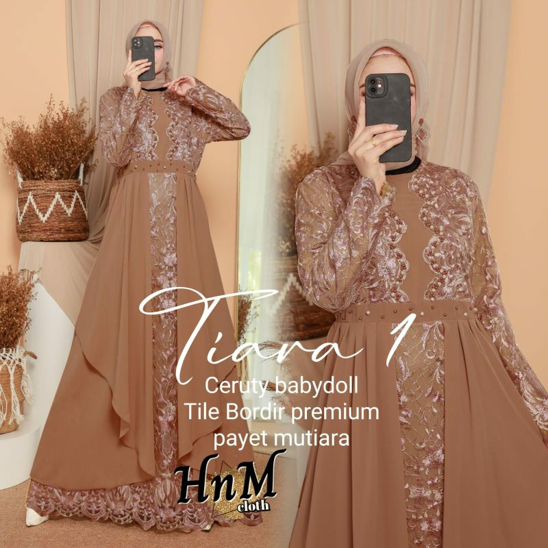 Dress Maxy Hm Tiara/Gamis Muslim/Dress Pesta/Ceruty