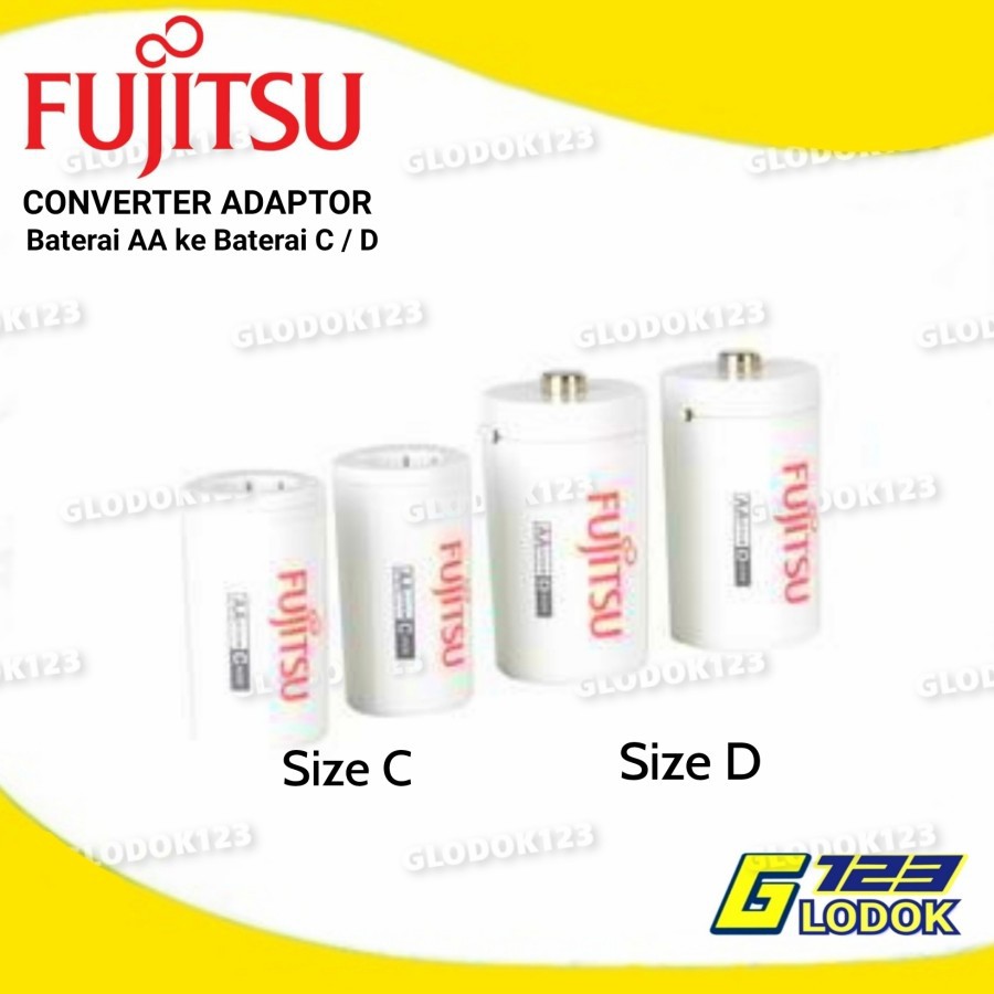 Converter Baterai AA Ke C Tanggung Adapter Batre AA Ke D Besar