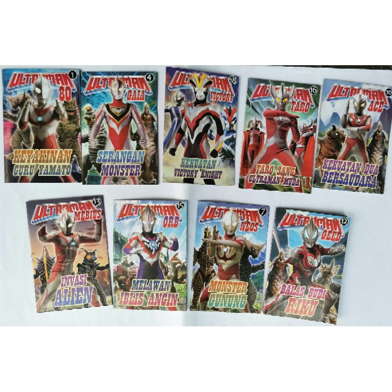 Komik Ultraman Mini Berwarna dapat 10buku Edukatif Murah