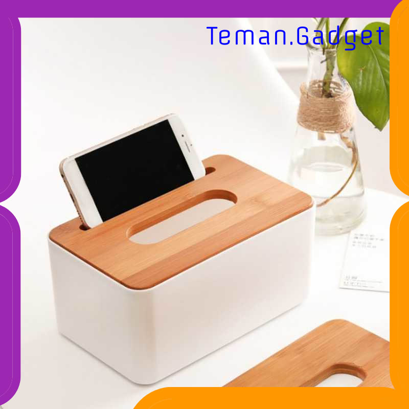 TG-DG2037 TAFFWARE KOTAK TISU KAYU TISSUE BOX 3 GRID - ZJ006