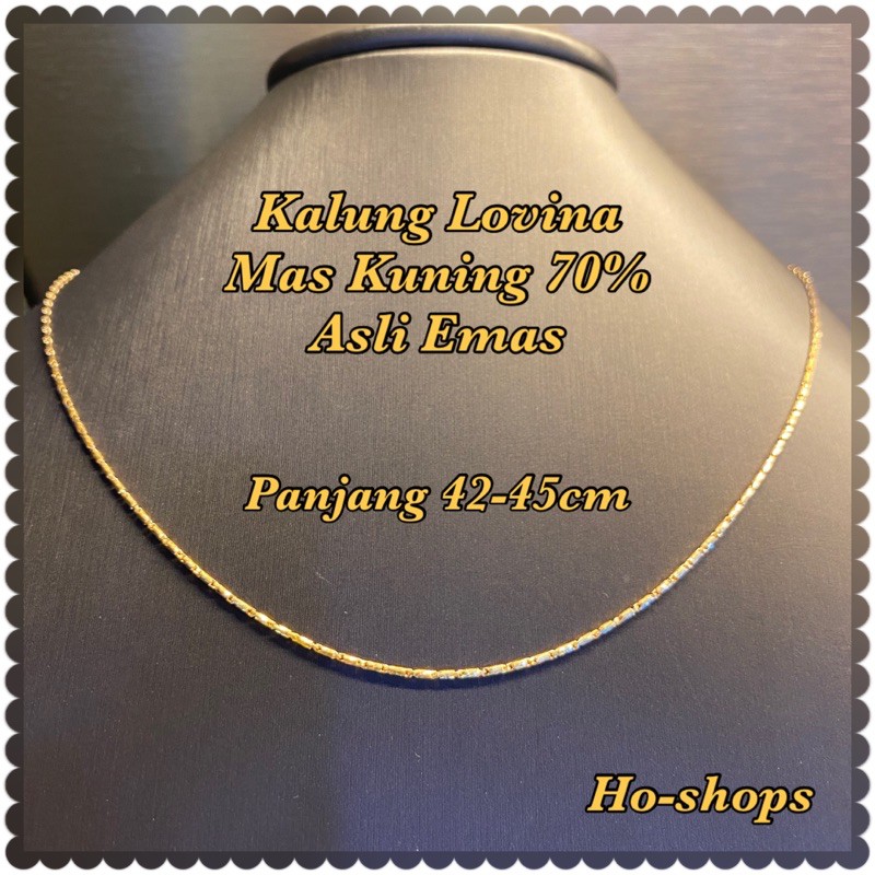 kalung mas kuning model lovina kadar 70% asli emas