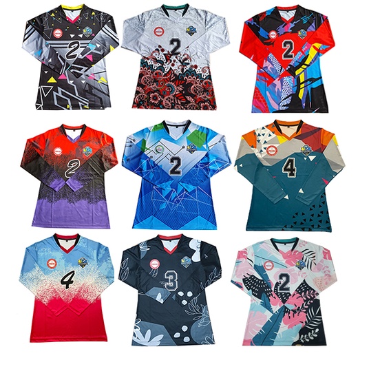 BISA COD baju atasan kaos bola volly wanita full printing terbaru hijab, jersey olahraga voli printi