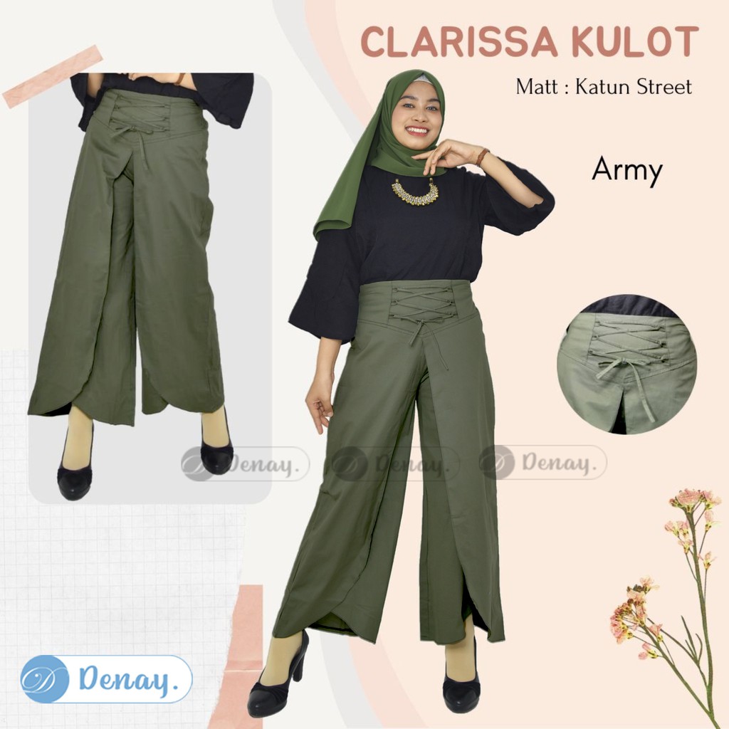 TOKODENAY - Celana Panjang Wanita - Clarissa Kulot Matt Poplin Street Premium Quality - Fashion Muslim-2