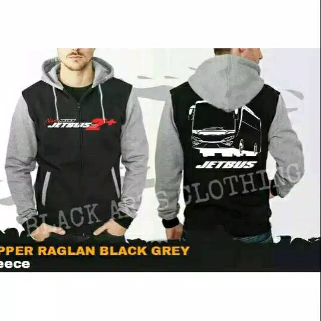 JAKET HOODIE ZIPPER SWEATER JET BUS HD