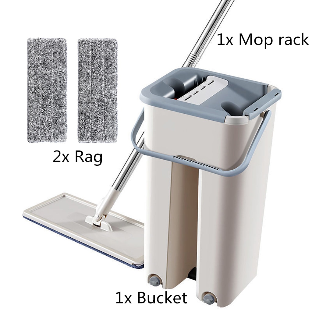 Alat Pel Set Automatic Magic Mop Flat Microfiber with Bucket