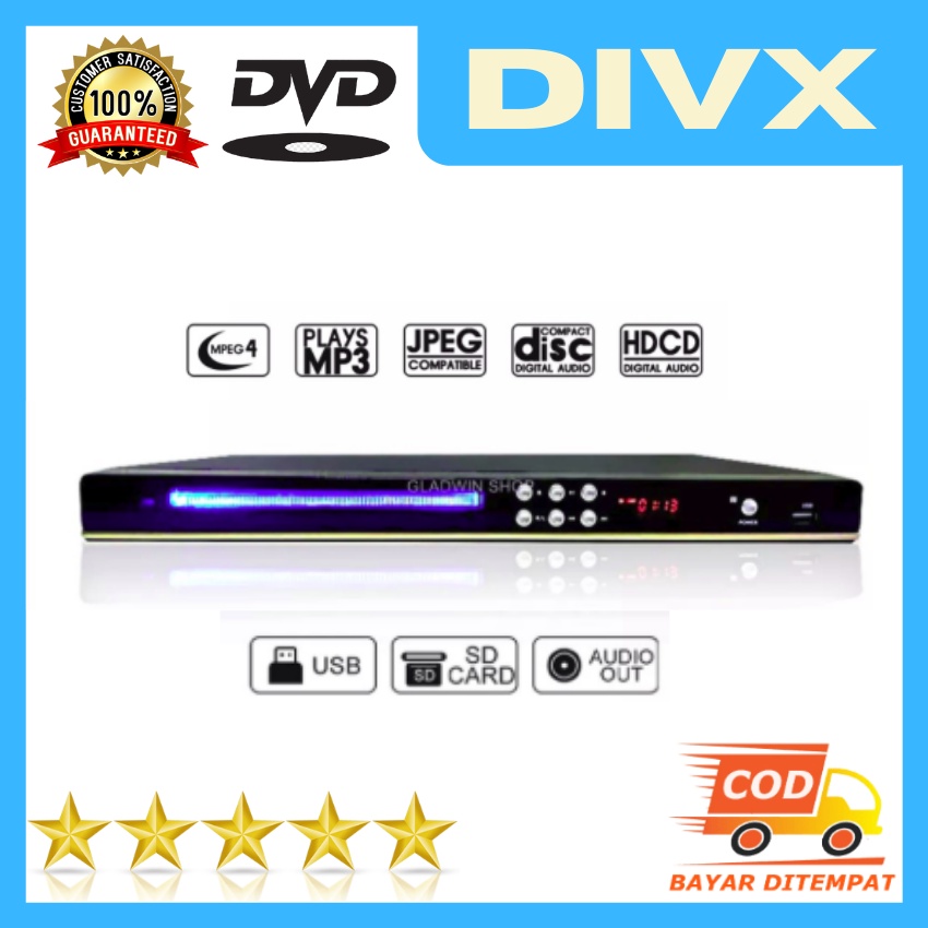 DVD PLAYER DIVX DC 12V SUPPORT USB MP3 MPEG MP4 VCD JPG CDR #MURAHBANGET