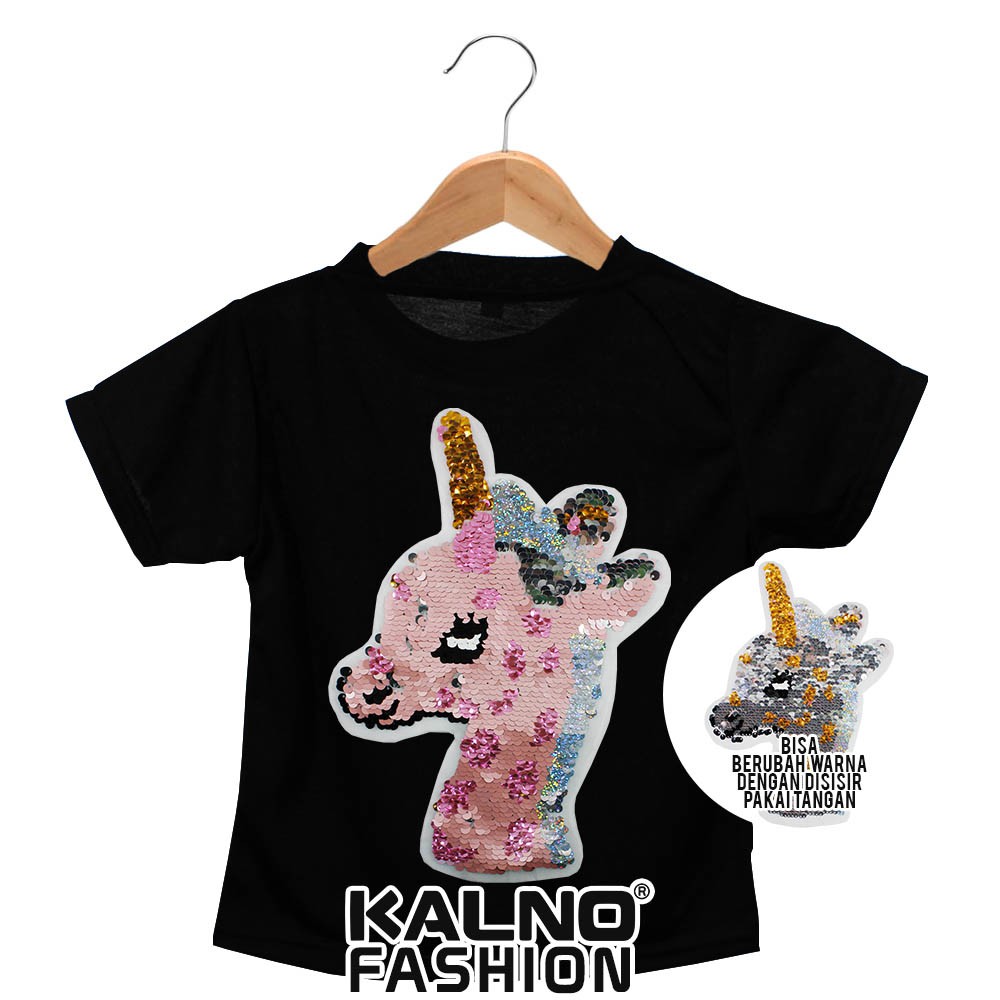 Baju anak karakter unicron bolak balik/ manik manik unicorn kuda  little poni dengan manik manik umur 1 - 7 tahun RANDOM